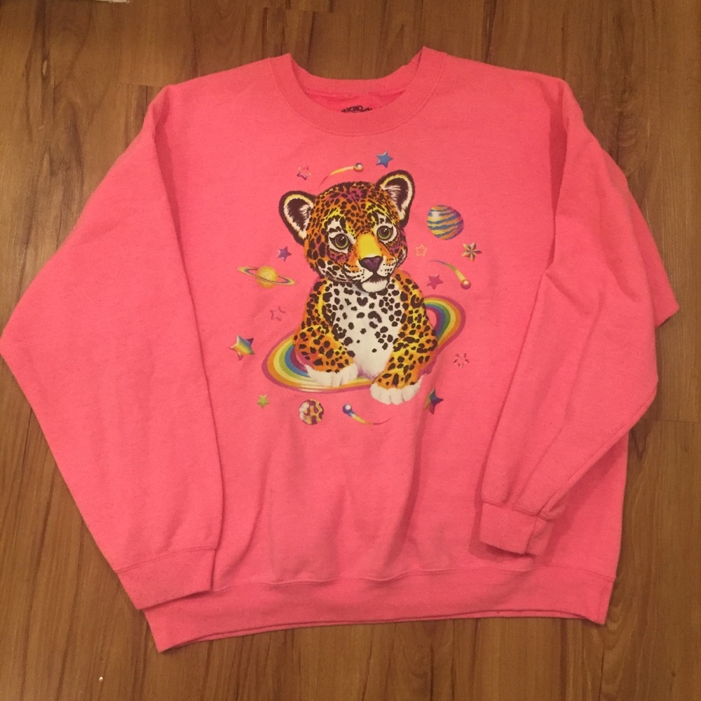 Lisa Frank cheetah hot pink sweater sweatshirt XL - Picture 3 of 9